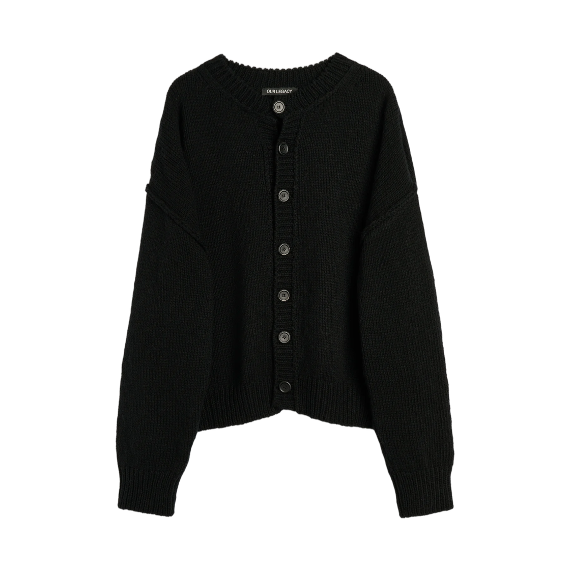 M4263PS Our Legacy Pitch Cardigan Slub Twisted Black Wool