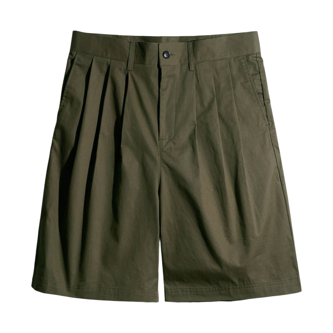 HYSP4556_Khaki_291 PERSTEP Dane Three Tuck Hlaf Pants Khaki HYSP4556