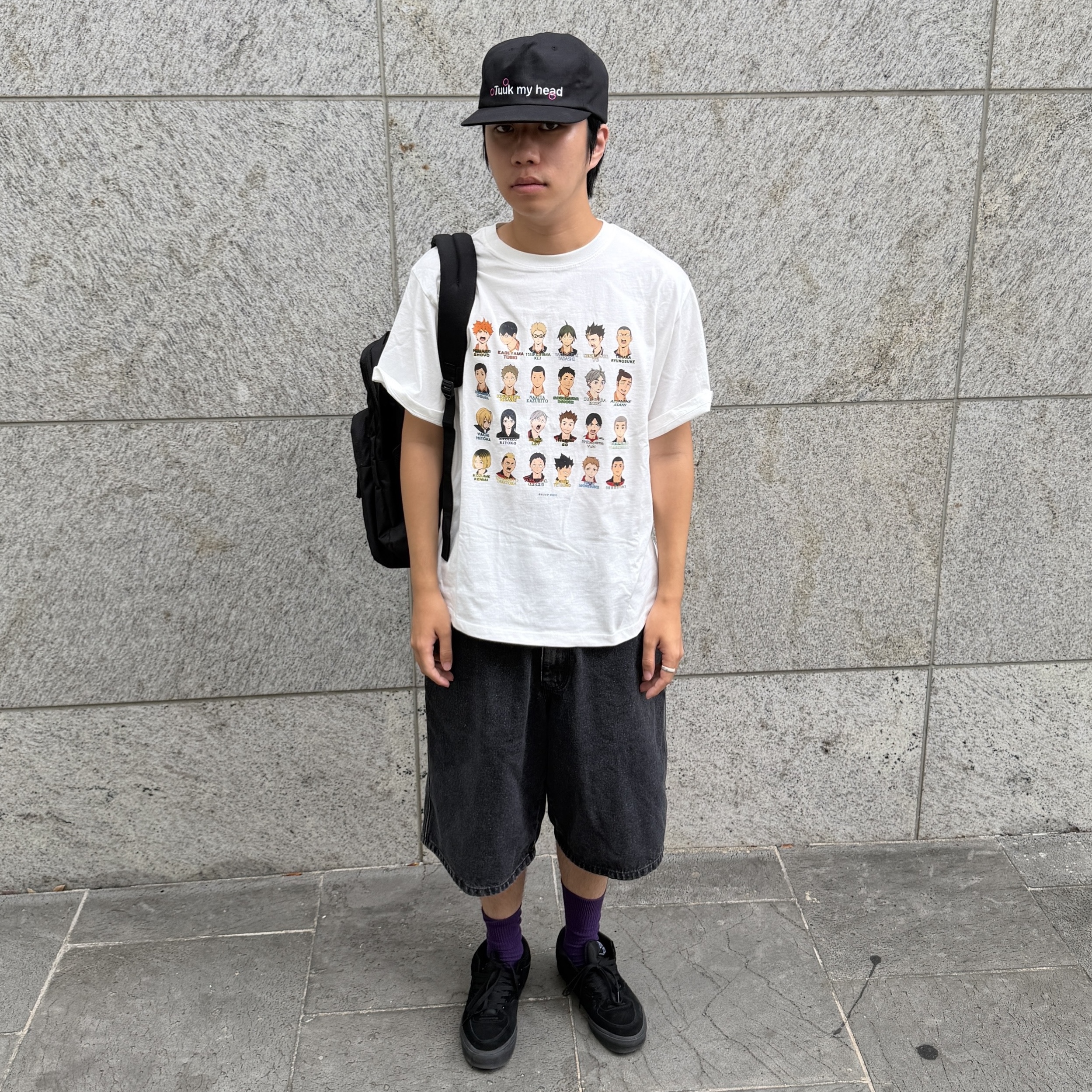 Vans Half Cab Black, Jansport Big Plans Backpack Black 착용 스타일 - 2