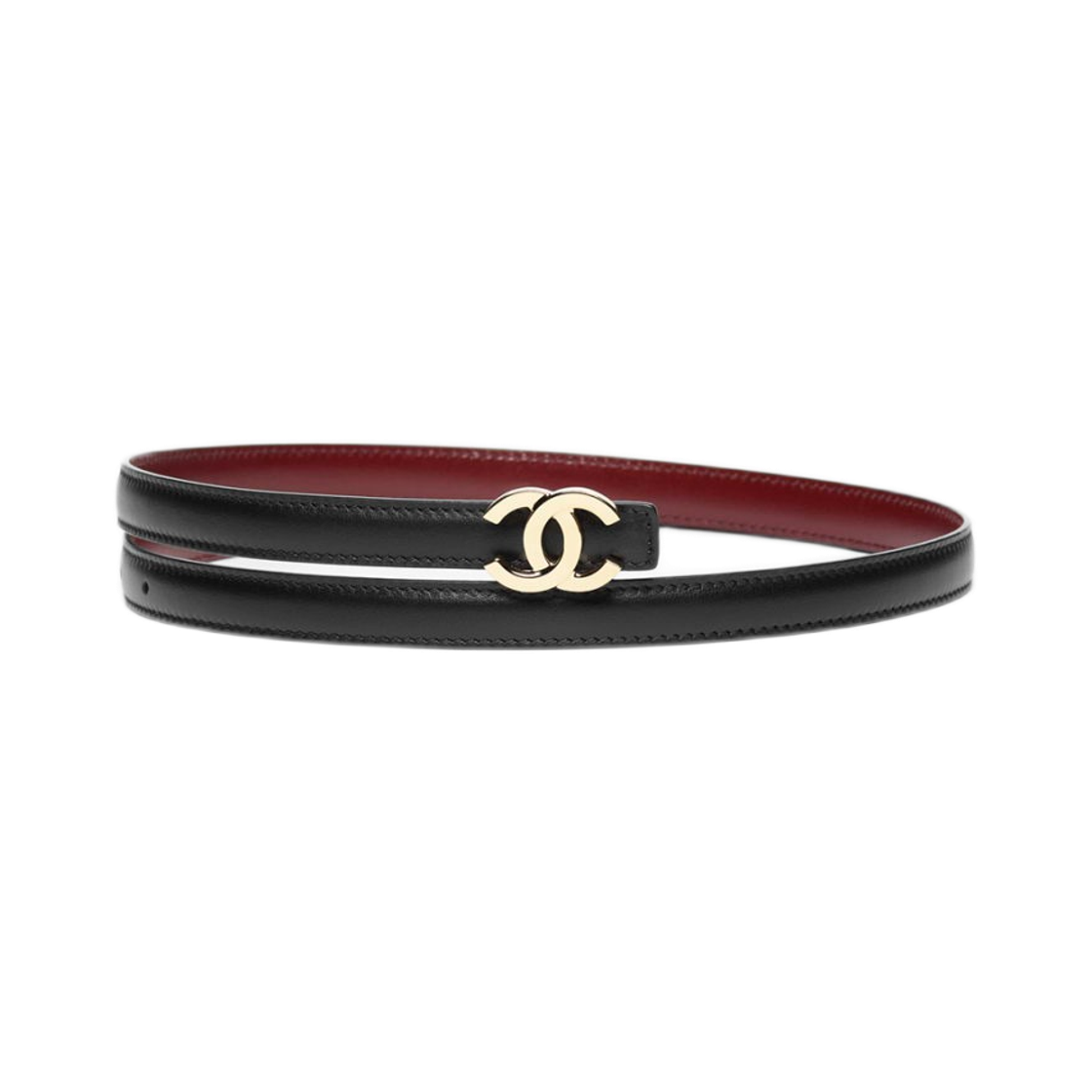 AAC224-B25399-UC282 Chanel Leather Belt Calfskin & Gold Black