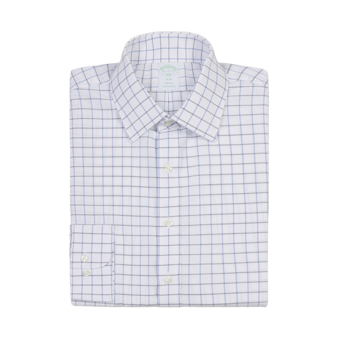브룩스브라더스 논아이론 브로드클로스 에인즐리 체크 패턴 드레스셔츠 화이트(BrooksBrothers Non-Iron Broadcloth Ainsley Check Pattern Dress Shirt White) - 2