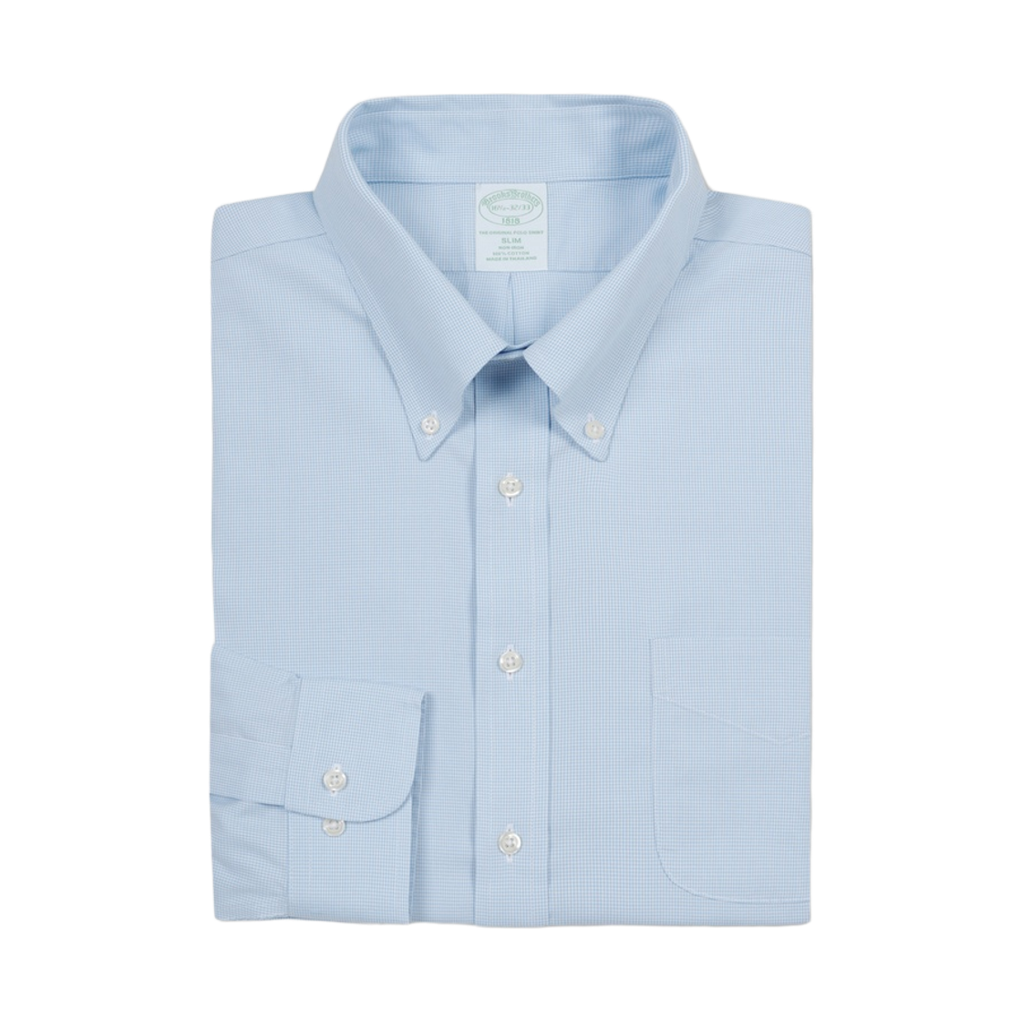 브룩스브라더스 논아이론 폴로버튼다운 하운드투스 드레스셔츠 라이트블루(BrooksBrothers Non-Iron Polo Button Down Houndstooth Dress Shirt Light Blue) - 2
