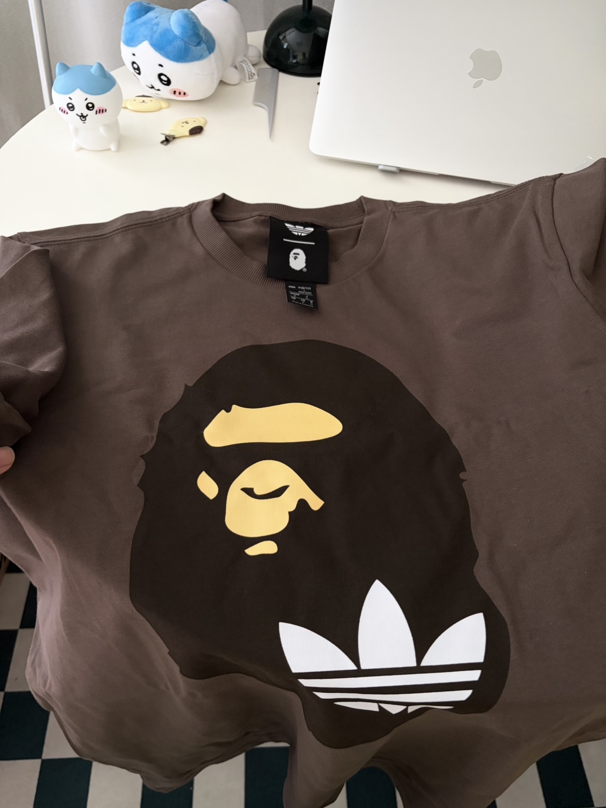 Adidas x BAPE Short Sleeve T-Shirt Earth Strata - KR Sizing 착용 스타일 - 1