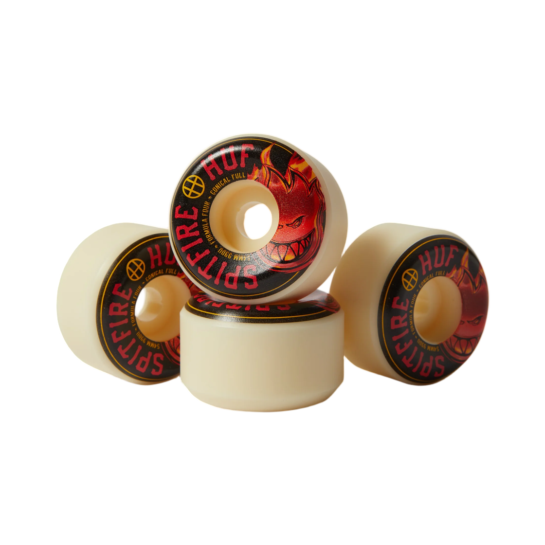 허프 x 스핏파이어 54mm 코니컬 스케이트 휠 내츄럴(HUF x Spitfire 54mm Conical Skate Wheels Natural)