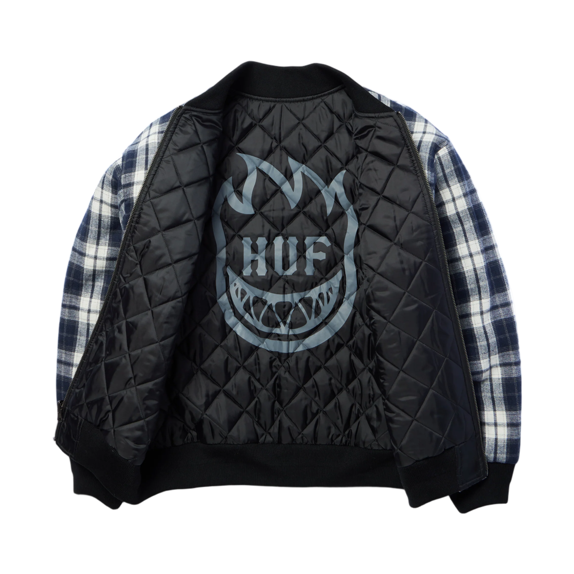 허프 x 스핏파이어 리버시블 플레이드 자켓 네이비 블랙(HUF x Spitfire Reversible Plaid Jacket Navy Black) - 2