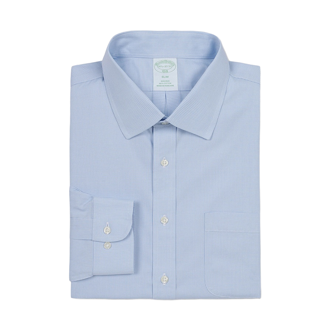 브룩스브라더스 논아이론 에인즐리 하운즈투스 드레스셔츠 라이트블루(BrooksBrothers Non-Iron Ainsley Houndstooth Dress Shirt Light Blue) - 2