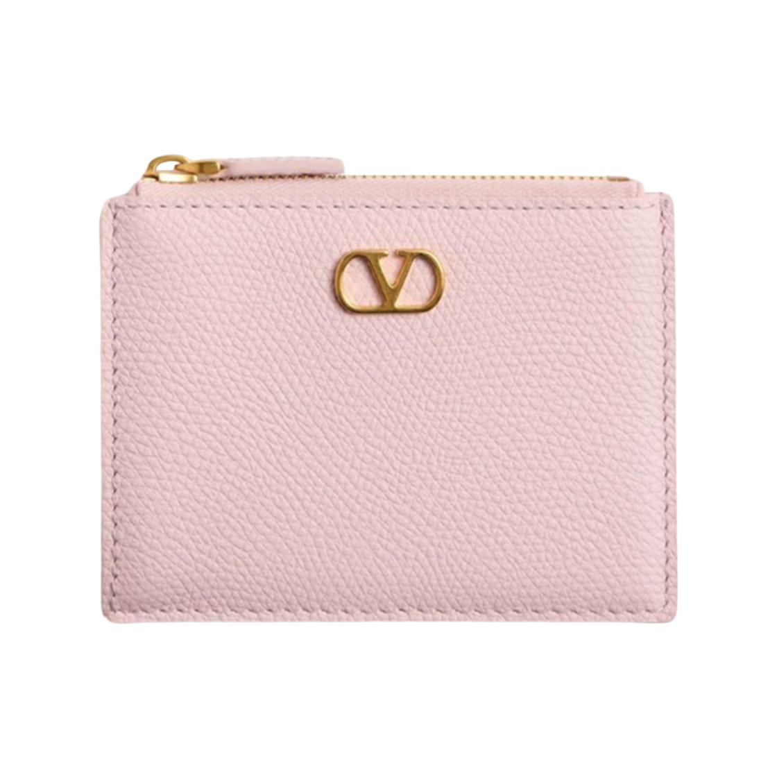 7W2P0AK9 SNP 16Q 25F [25% 쿠폰] Valentino Vlogo Signature Grainy Calfskin Card Holder Rose Quartz