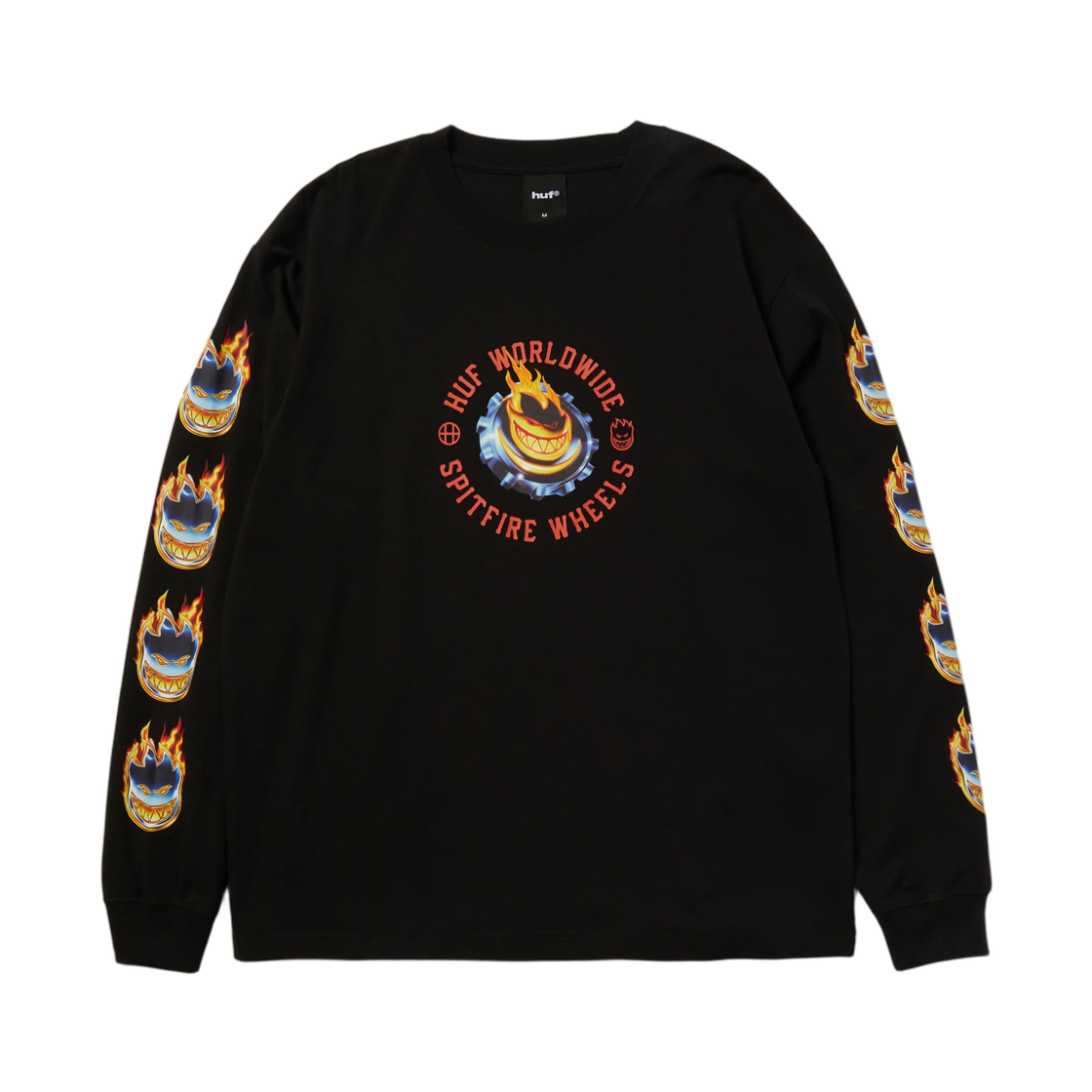 허프 x 스핏파이어 크롬 헤드 롱 슬리브 티셔츠 블랙(HUF x Spitfire Chrome Head Long Sleeve T-Shirt Black)