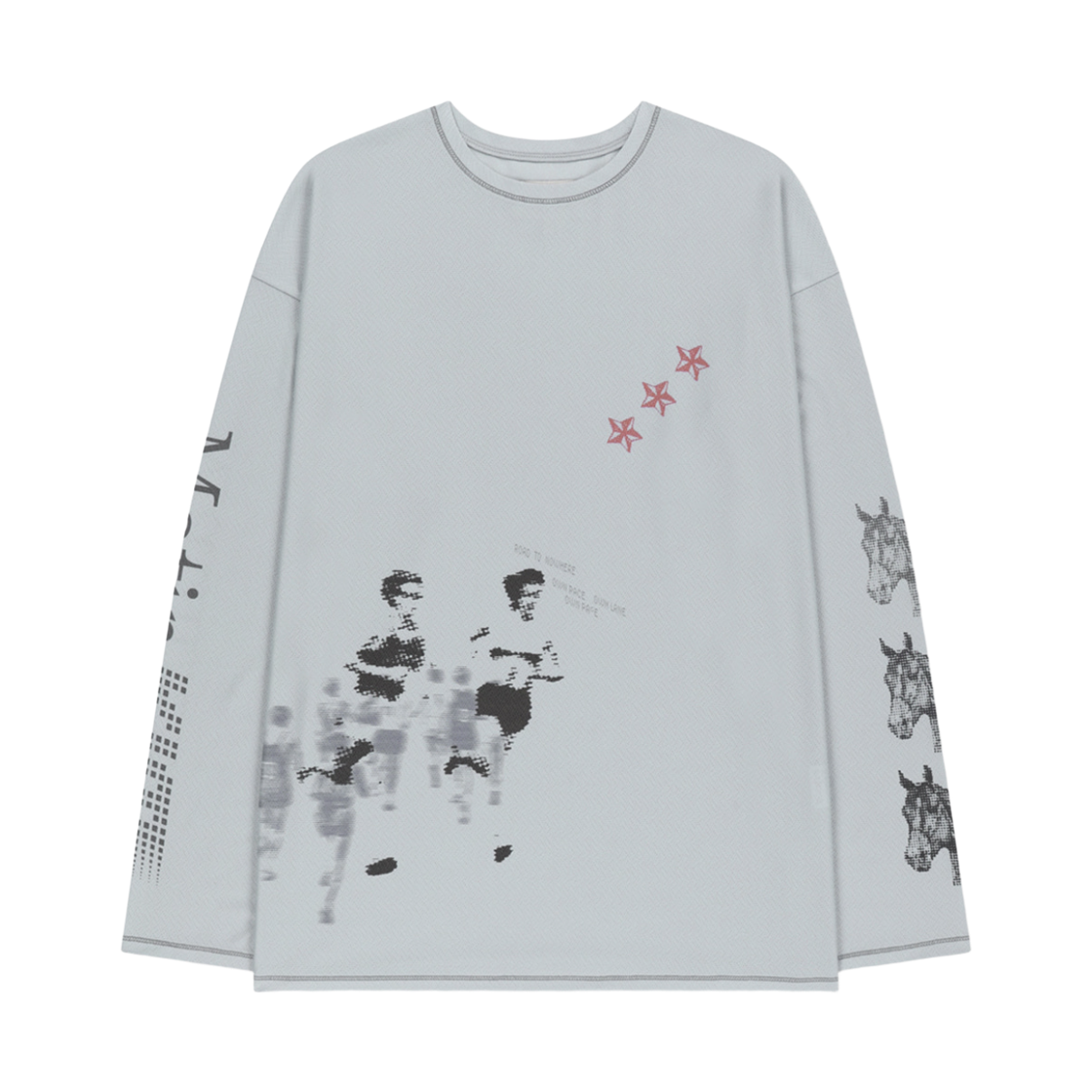 MK2677TS205UGY Matin Kim Matin Pace Graffiti Covered Top in Grey
