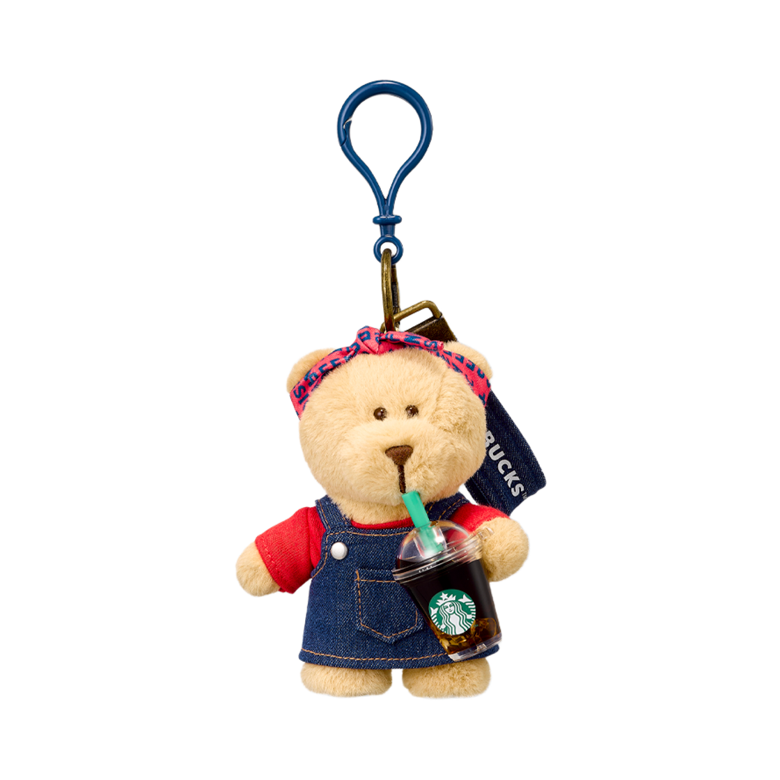 - Starbucks Washed Blue Bearista Keychain Deep