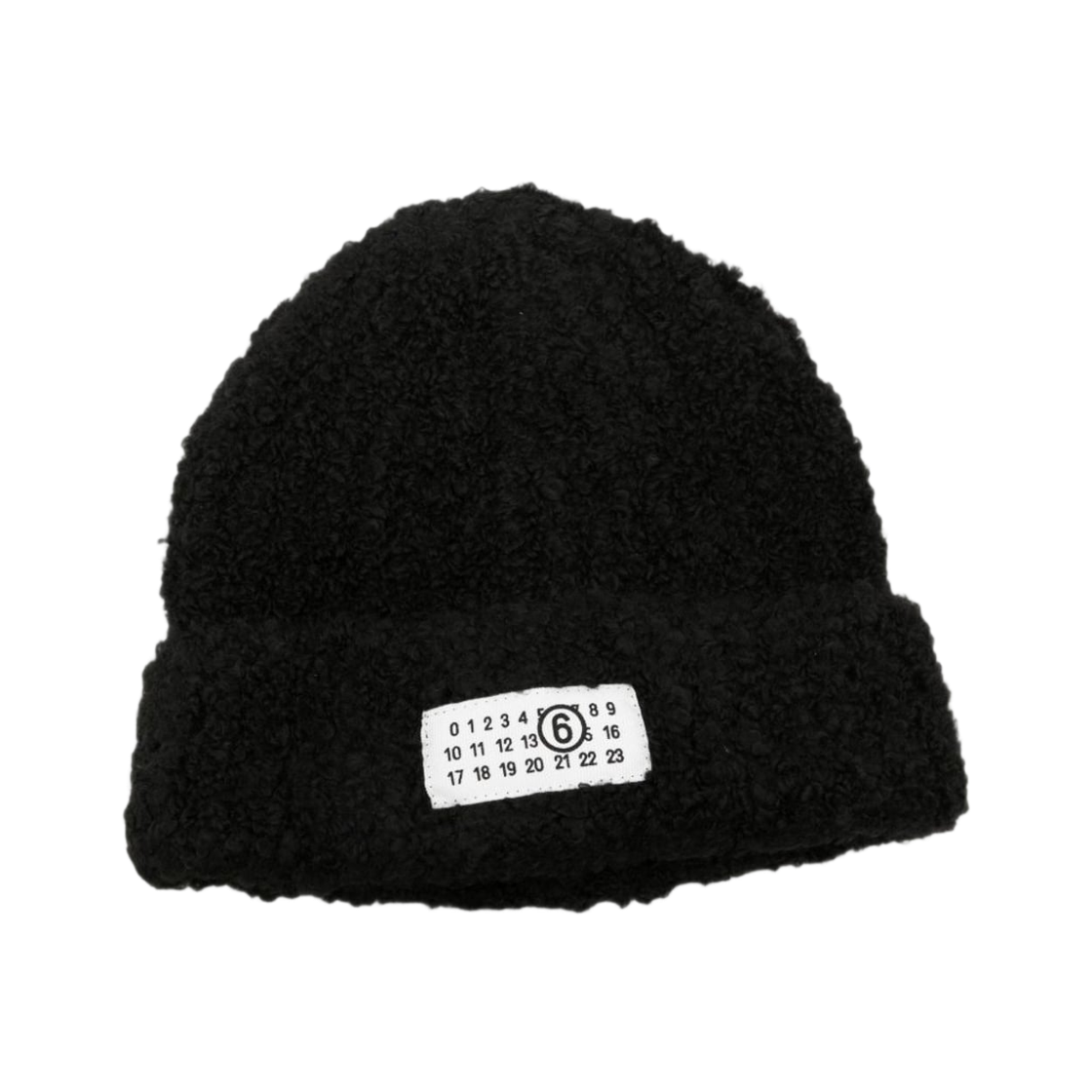 S62TB0009M13342900 MM6 Maison Margiela Logo Beanie Black