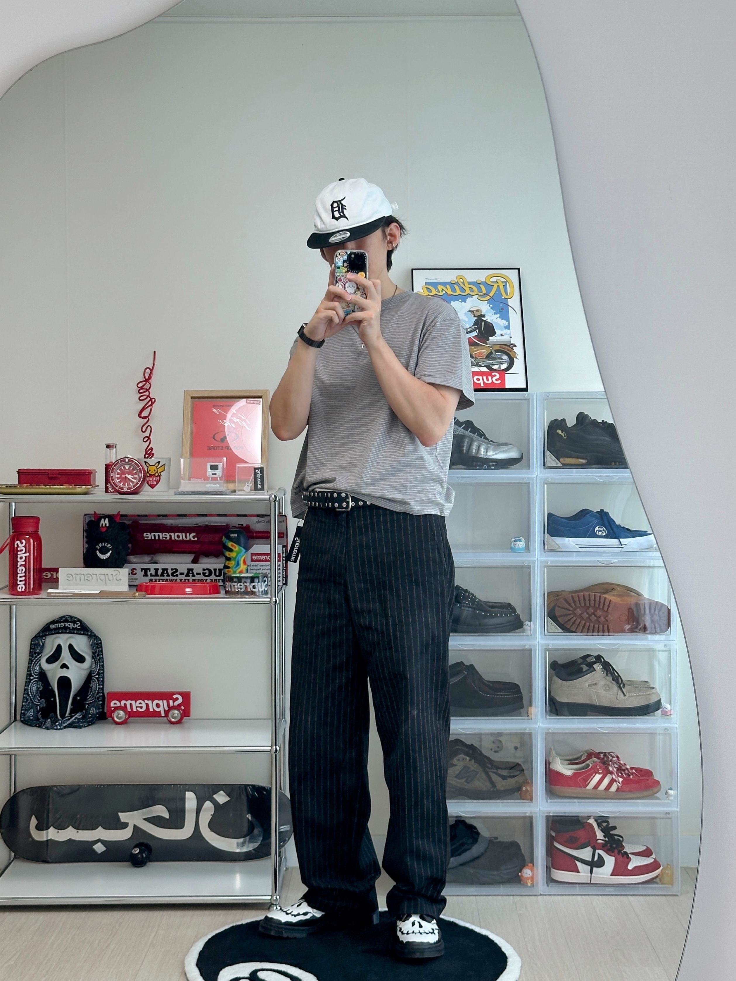 Anti Social Social Club x Dickies Stripe 874 Pants Black 착용 스타일