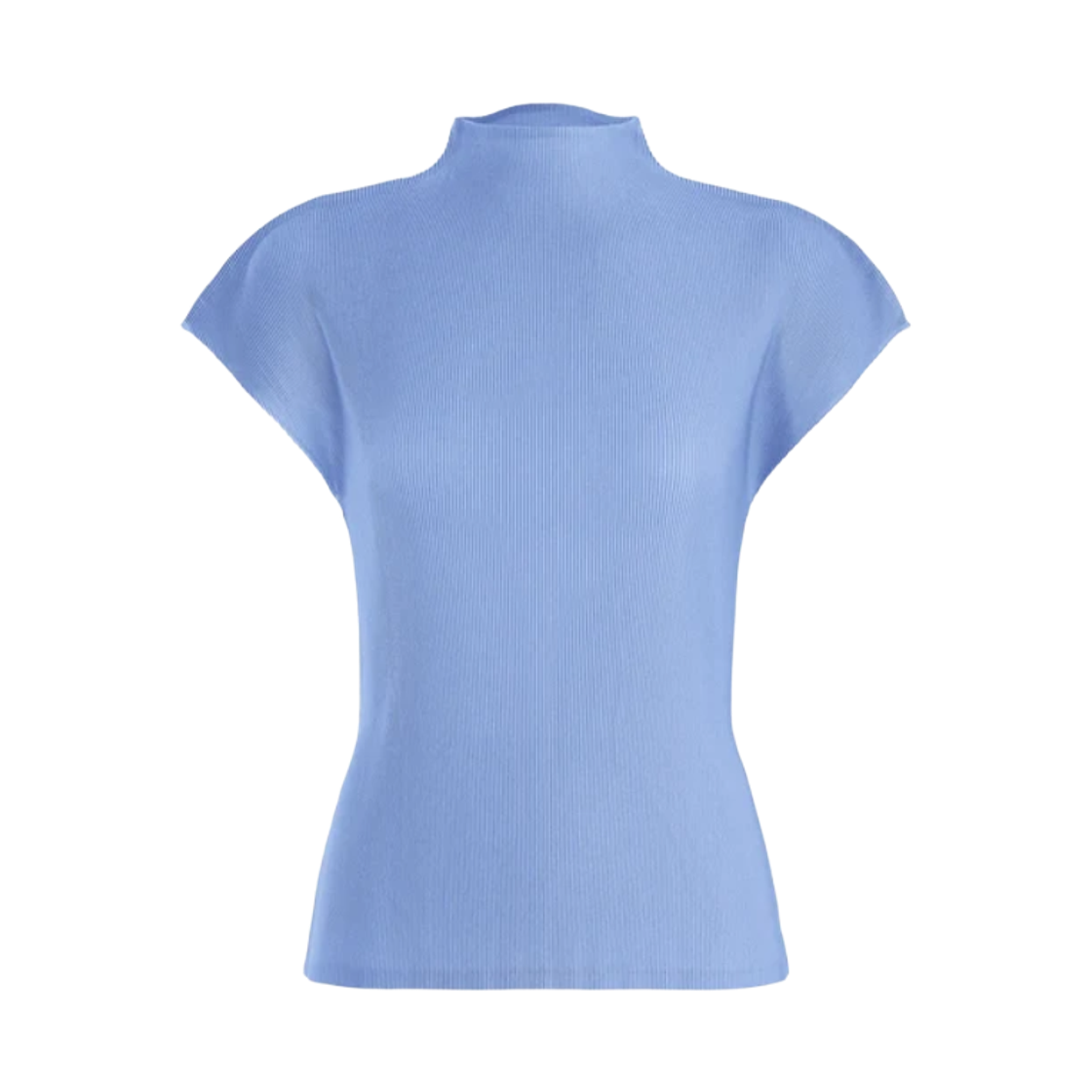 PP68/PP63-FK293-70 (W) Pleats Please Issey Miyake Mist August High Neck Top Light Blue