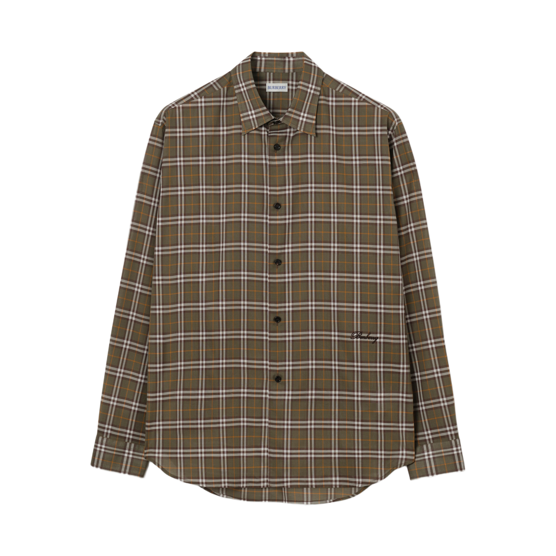 8130239 Burberry Relaxed Fit Check Cotton Shirt Finch Brown