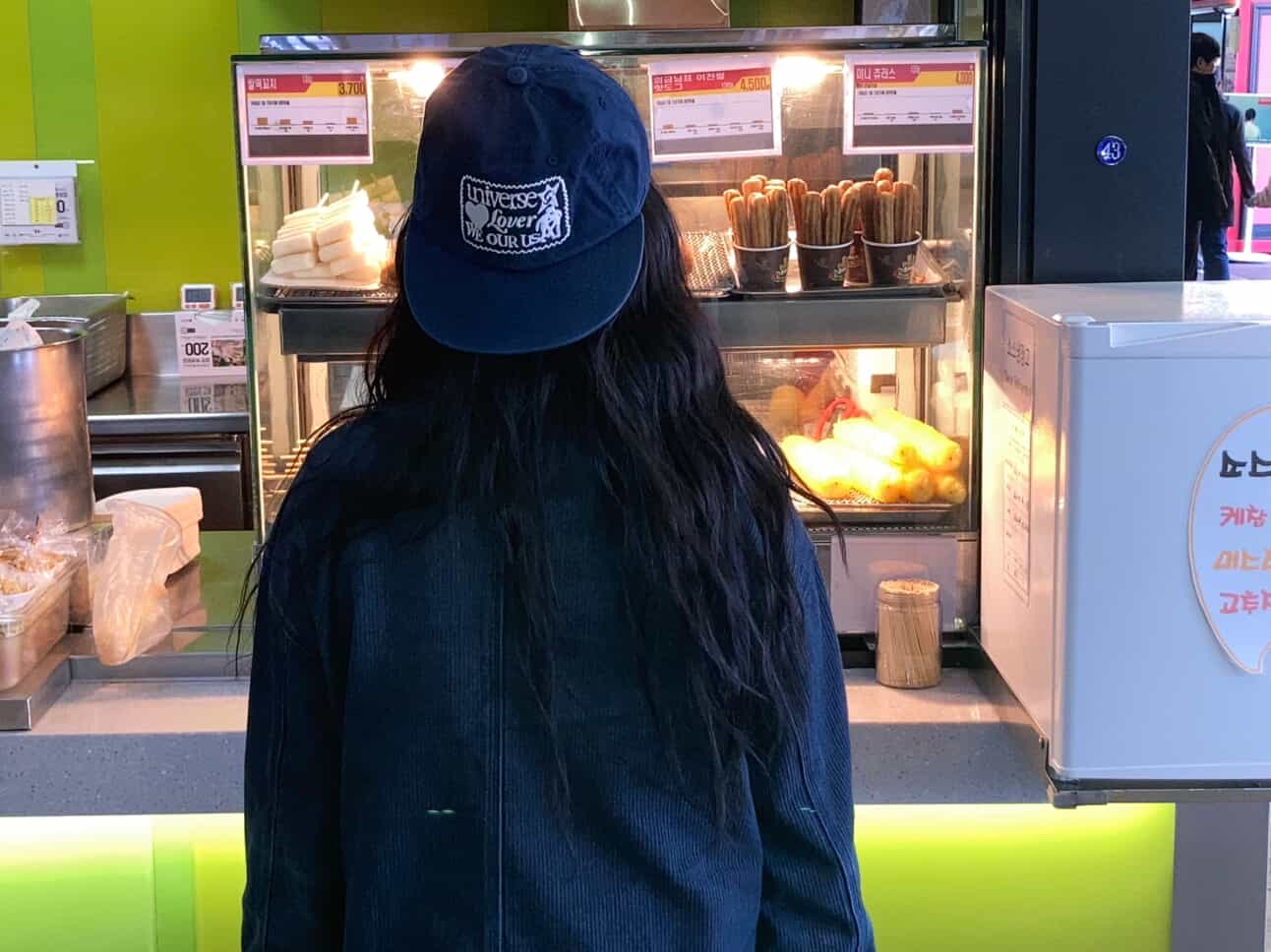 UNIVERSE GARMENT Universe Lover Patch Washing Cap Navy 착용 스타일 - 2
