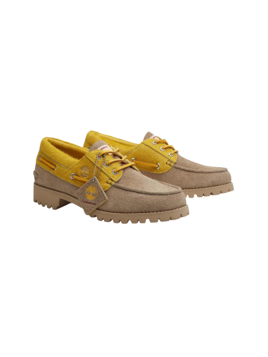 Timberland x Randomevent 3-Eye Boat Shoes Vibram Light Beige - Medium 착용 스타일 - 2