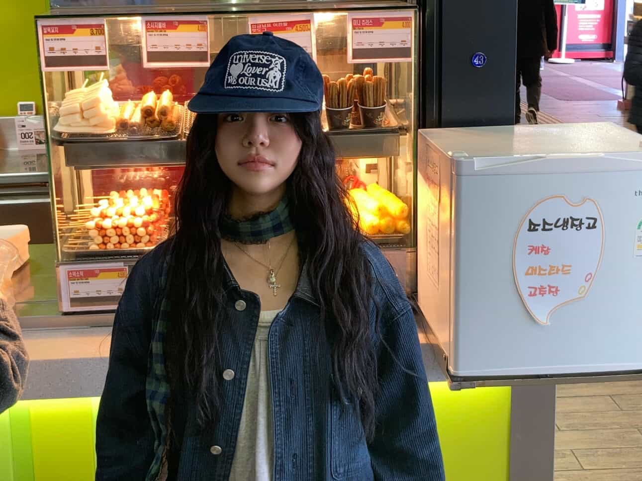 UNIVERSE GARMENT Universe Lover Patch Washing Cap Navy 착용 스타일 - 1