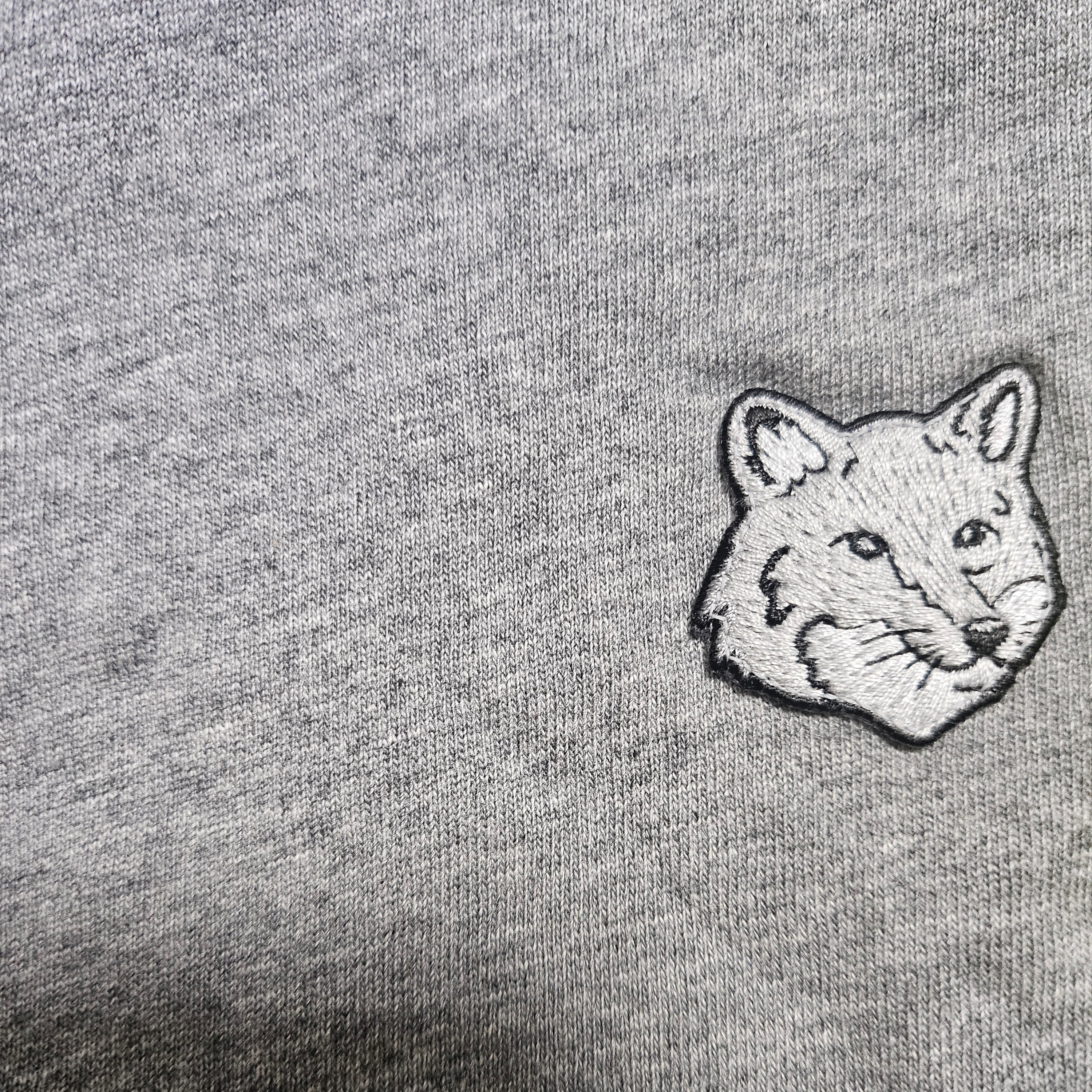 (W) Maison Kitsune Bold Fox Head Patch Comfort T-Shirt Medium Grey Melange 착용 스타일