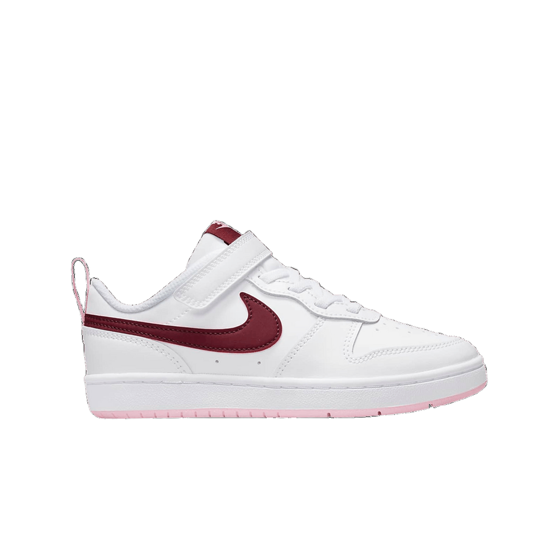 BQ5451-120 (PS) Nike Court Borough Low 2 White Dark Beetroot