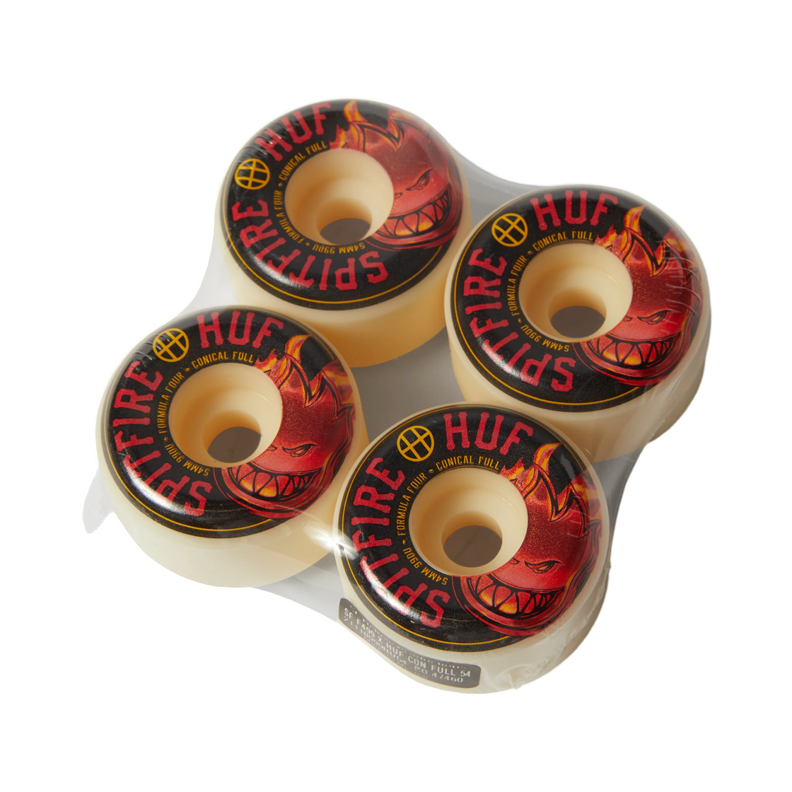 허프 x 스핏파이어 54mm 코니컬 스케이트 휠 내츄럴(HUF x Spitfire 54mm Conical Skate Wheels Natural) - 2