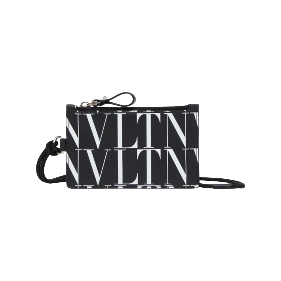 UY0P0R61_GTC_0NI_20F [25% 쿠폰] Valentino VLTN Times Neck Strap Card Holder Black
