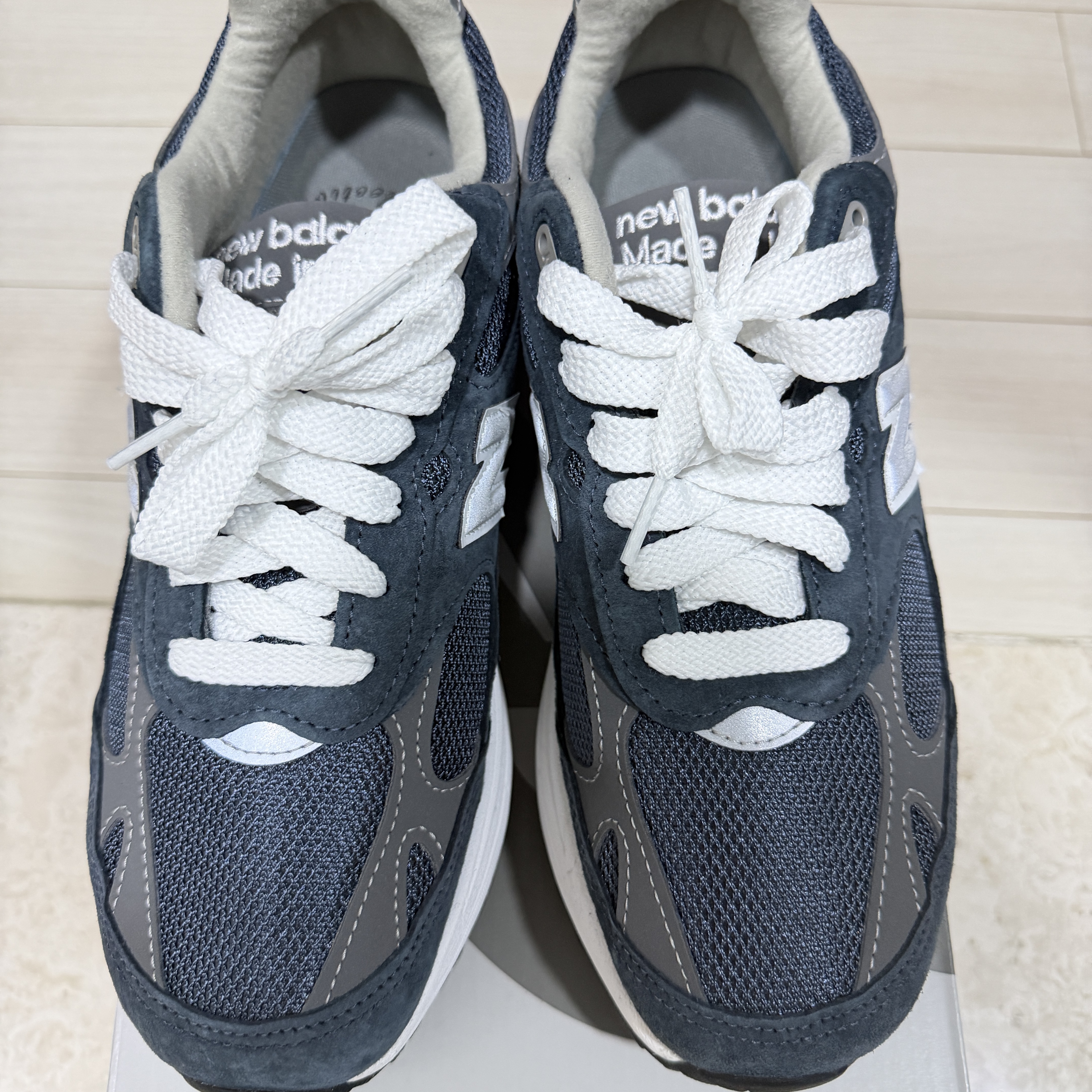 New Balance 993 Made in USA Navy - D Standard 착용 스타일 - 3