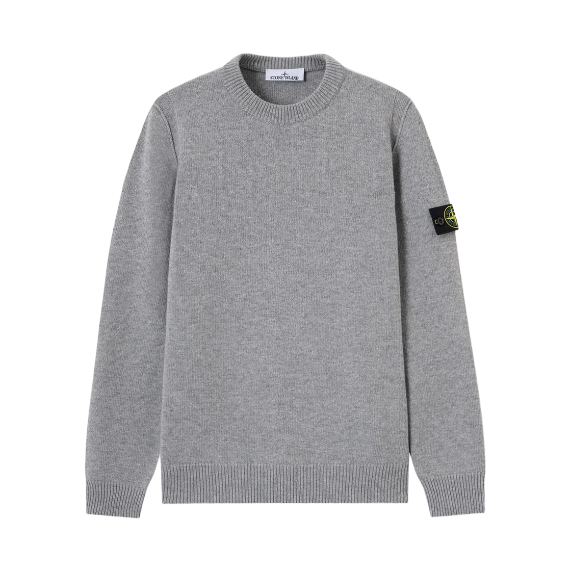 L2S1551000-72S00A3-V0M60 Stone Island 5100072 Lambswool Regular Fit Crewneck Jumper with Ribbed Trims Grey Melange - 26FW