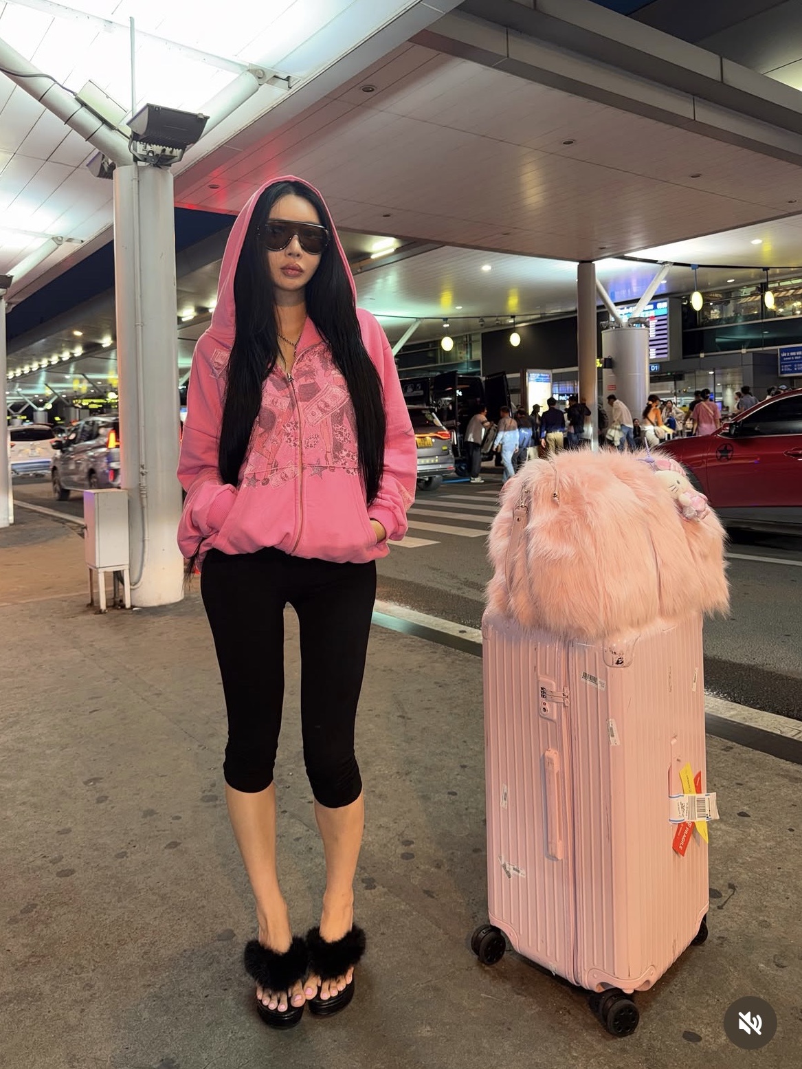 Gateless Girls Zip-up Hoodie-Pink, Gateless Girls Zip-up Hoodie-Pink-Charcoal 착용 스타일 - 1