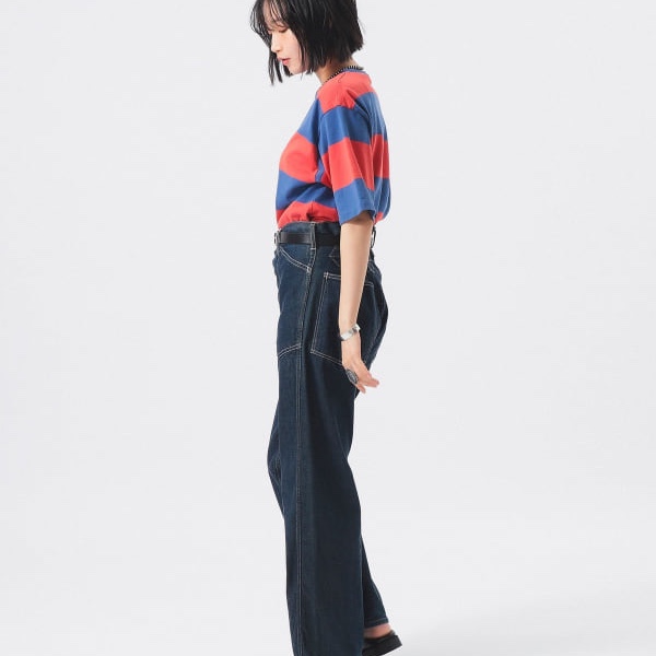 (W) Beams Boy x Buzz Rickson's US Army Denim Indigo 착용 스타일 - 2