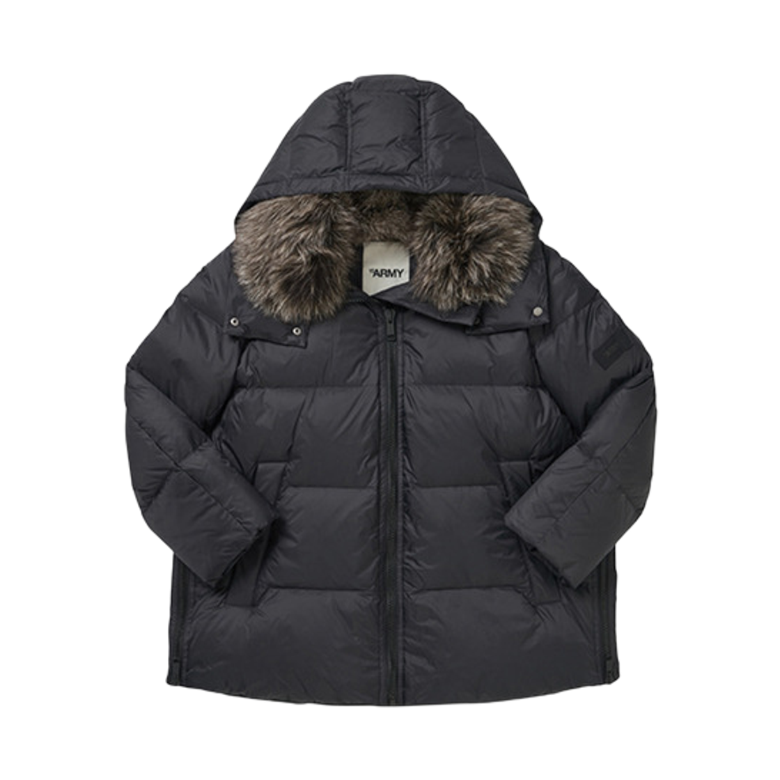 (W) 이브 살로몬 아미 폭스 퍼 칼라 다운 자켓 블랙((W) Yves Salomon Army Fox Fur Collar Down Jacket Black)