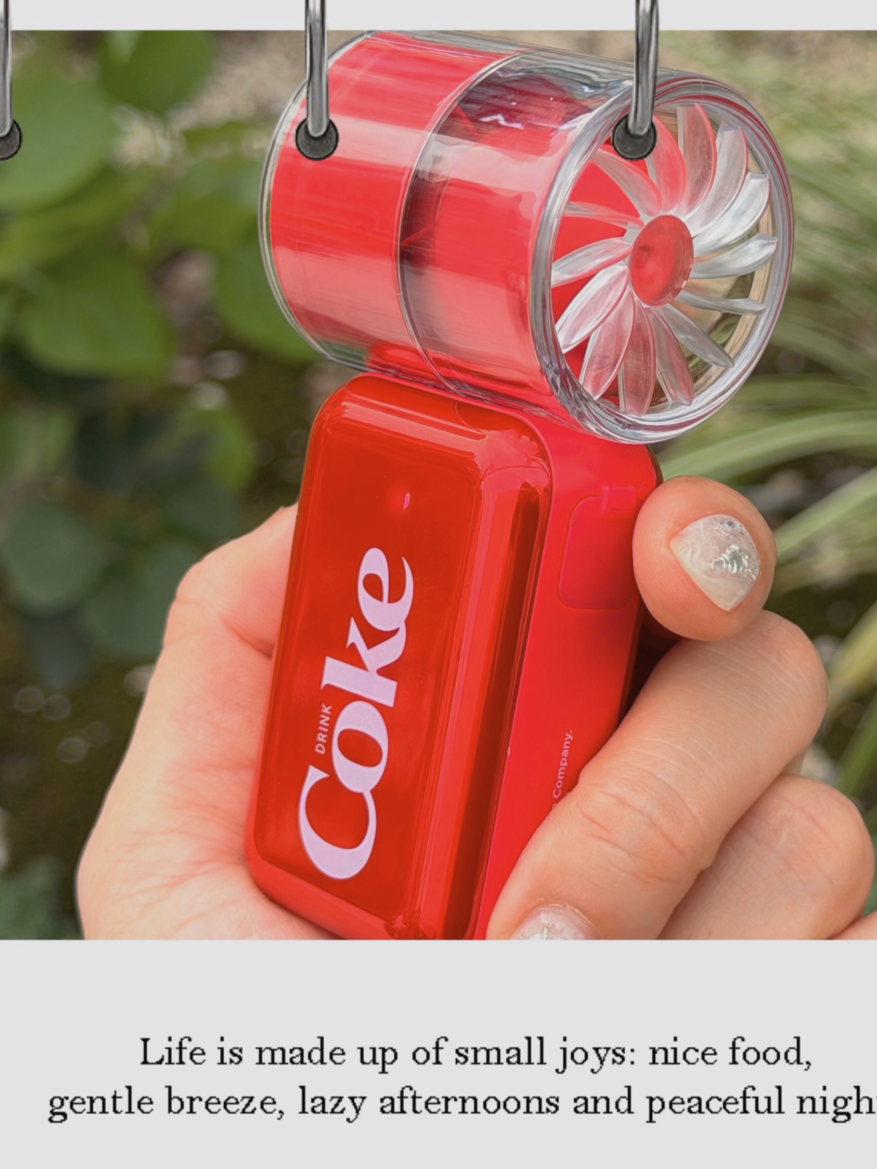 Coca-Cola Signature Ice Cooling Handheld Fan (CO-WFS10R) 착용 스타일 - 7