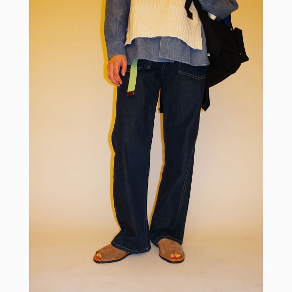 (W) Beams Boy x Buzz Rickson's US Army Denim Indigo 착용 스타일 - 1