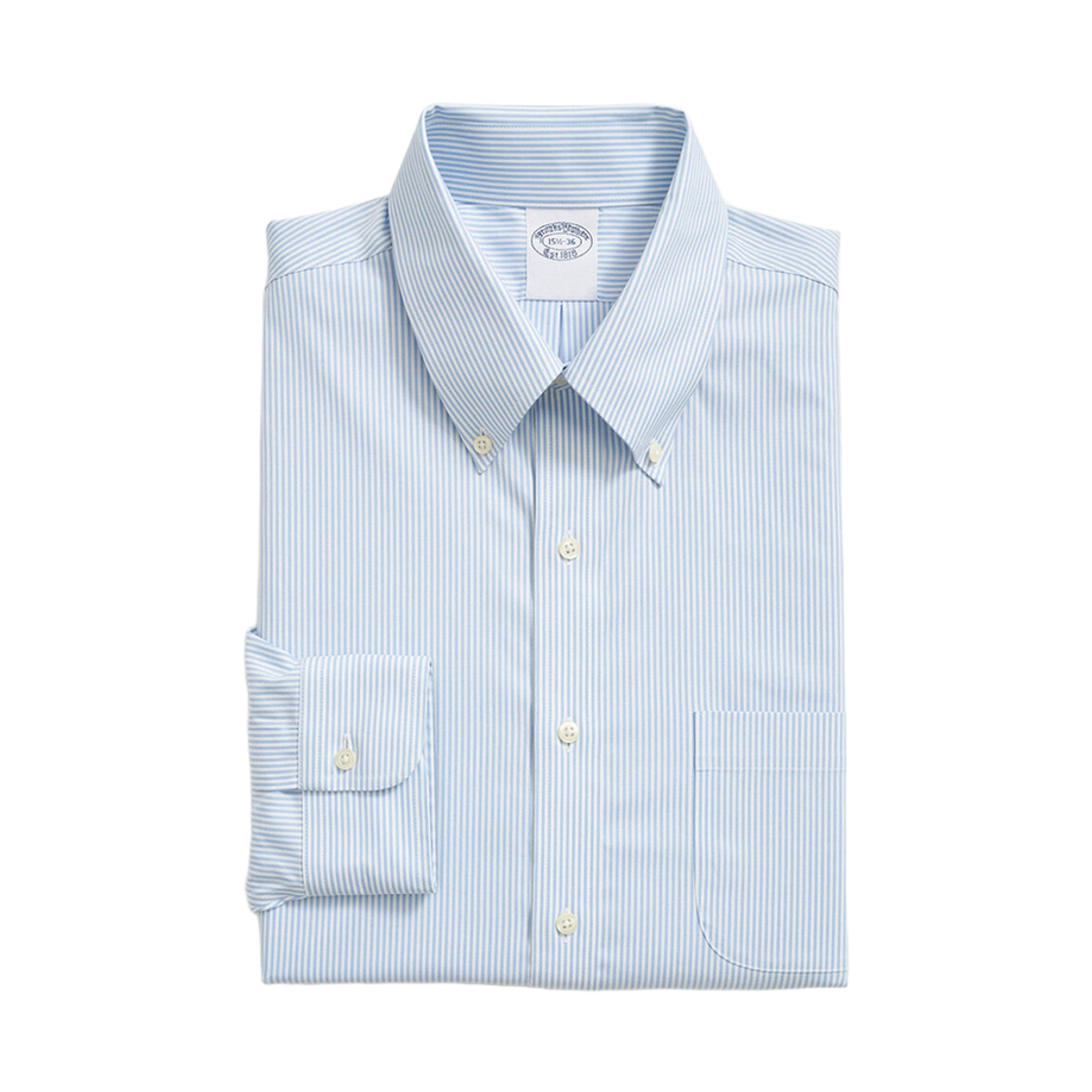 브룩스브라더스 논아이론 폴로버튼다운 스트라이프 드레스셔츠 라이트블루(BrooksBrothers Non-Iron Polo Button Down Stripe Dress Shirt Light Blue)