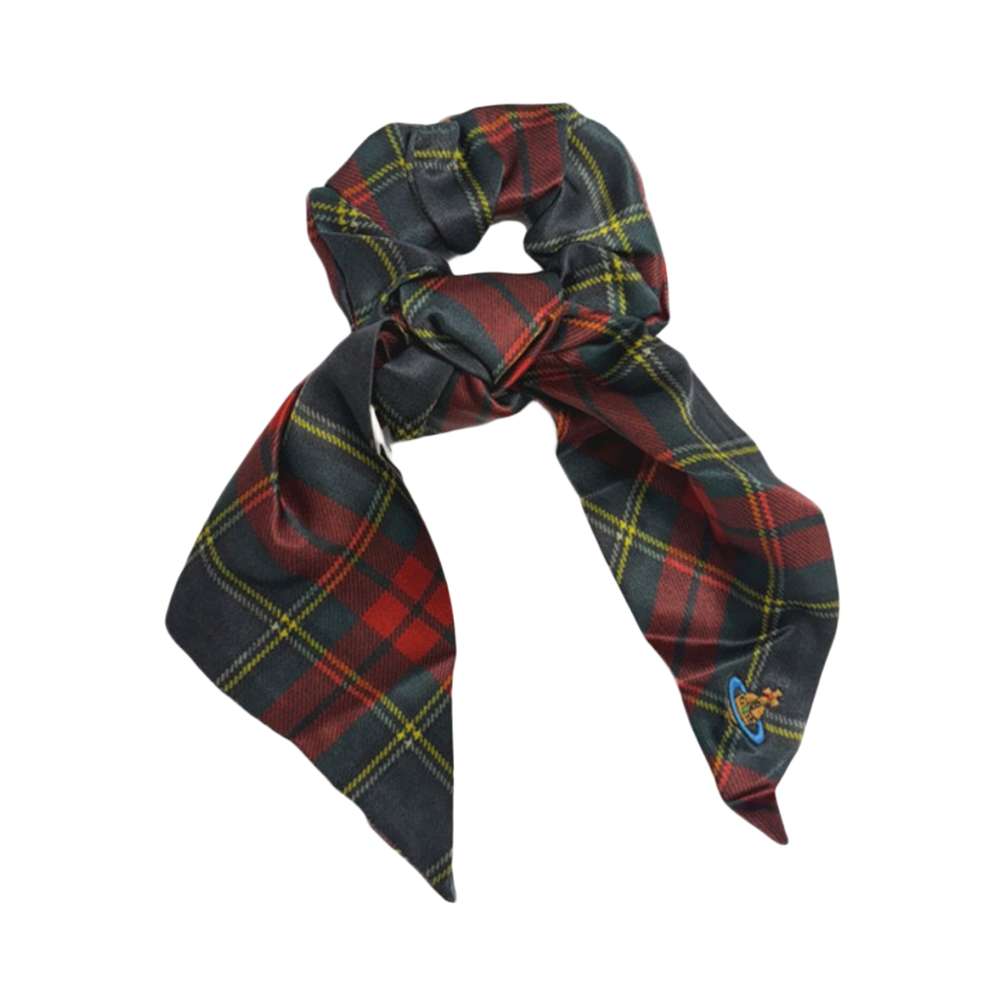 8102001GW01BF-M411 (W) Vivienne Westwood Tartan Printed Scrunch Large Forest Green Red