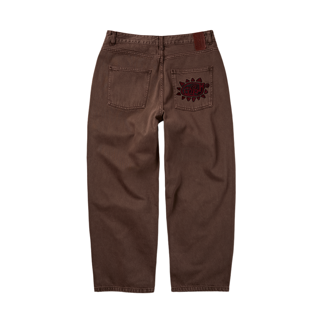 예스아이씨 플라워 리벳 데님 팬츠 브라운(YESEYESEE Flower Rivet Denim Pants Brown)