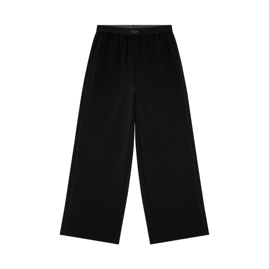 A223080TJBU-9XX (W) Diesel Track Pants In Light Stretch Scuba Black