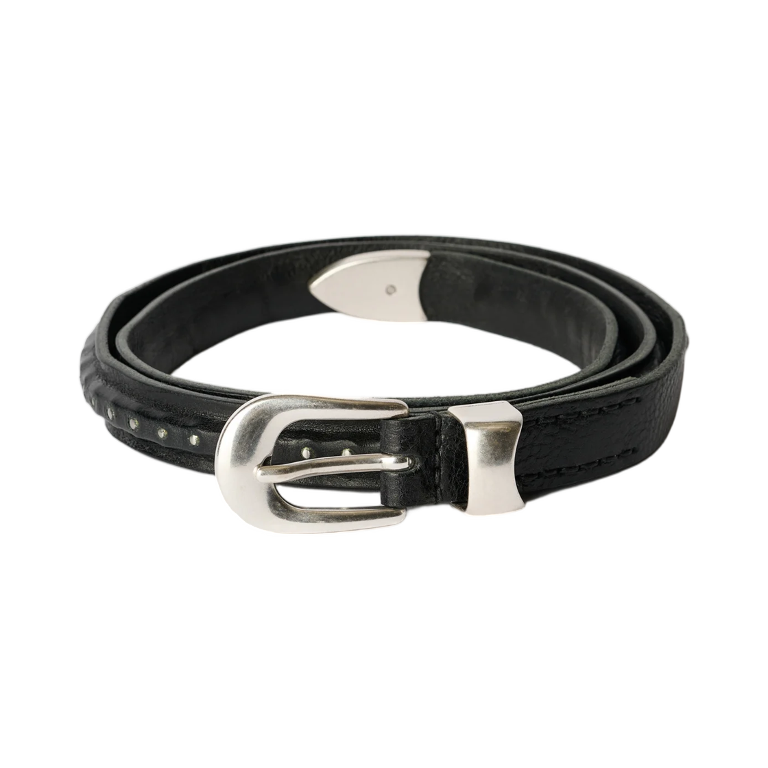 A4268BCB Our Legacy 2cm Bullet Chain Belt Black Leather