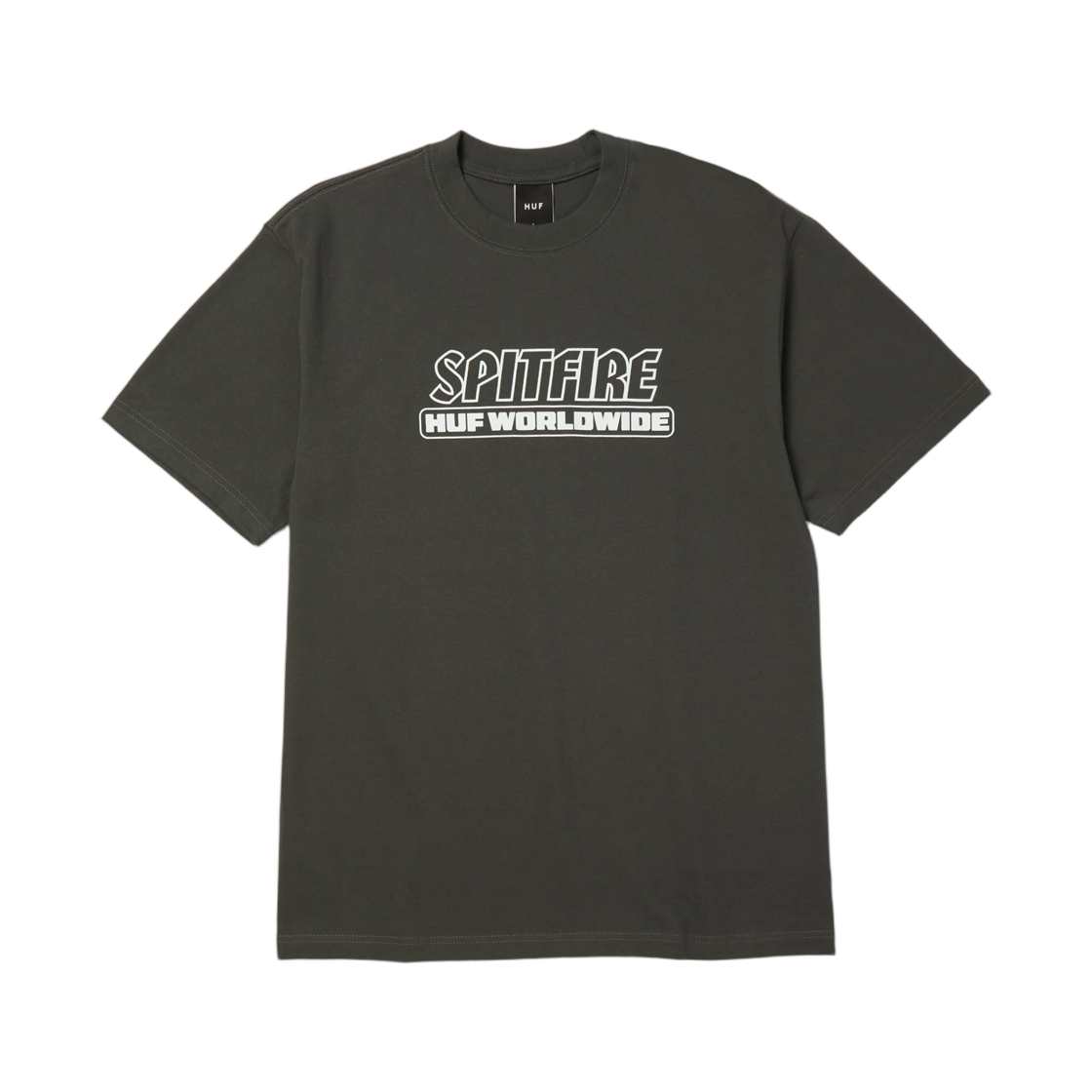 허프 x 스핏파이어 번 헤비웨이트 티셔츠 워시드 블랙(HUF x Spitfire Burn Heavyweight T-Shirt Washed Black)