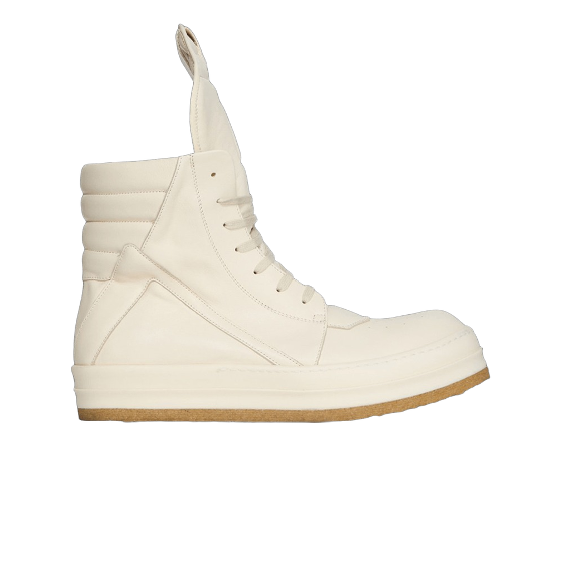 RU02E1801LCO-111 Rick Owens Creep Geobasket High Sneakers Milk