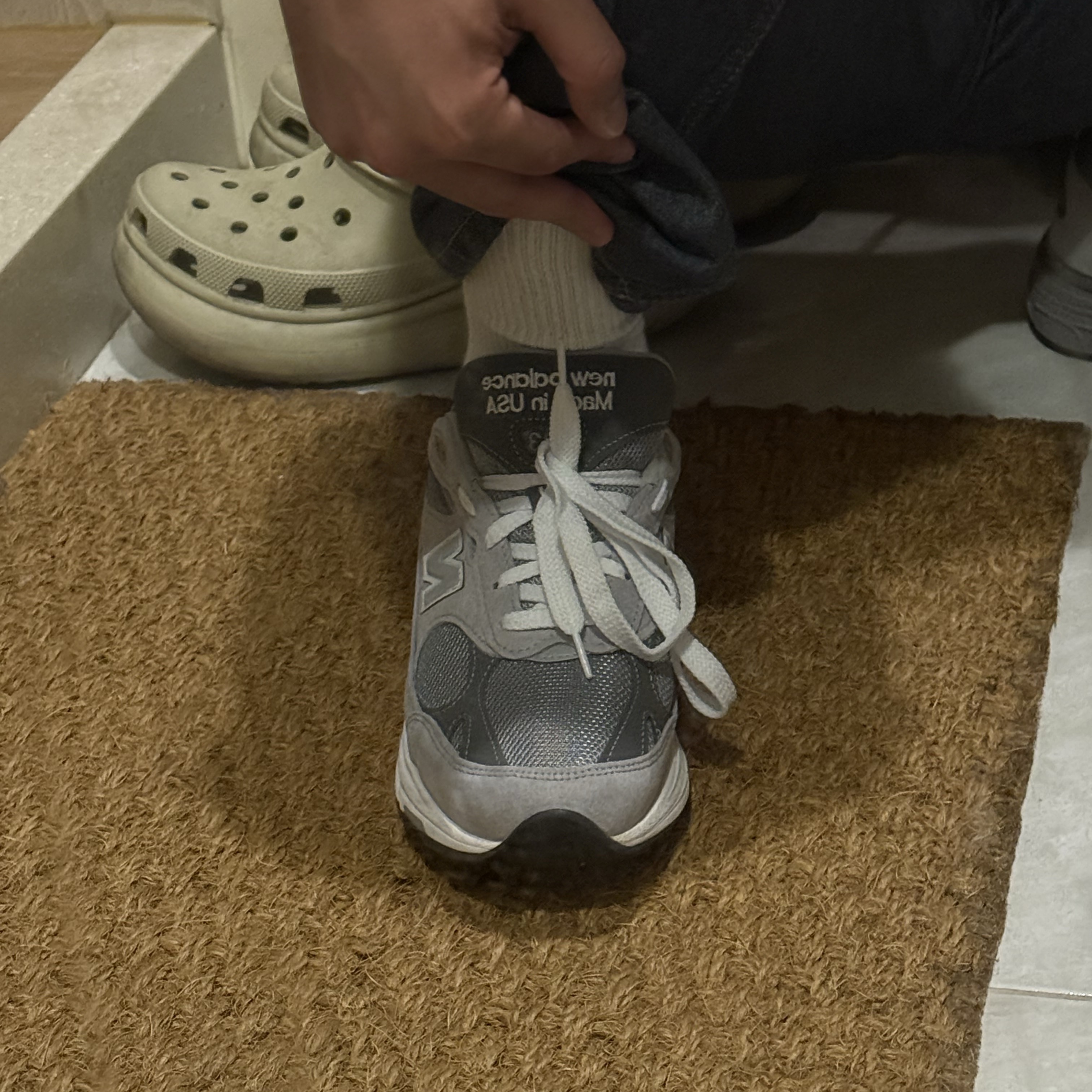 New Balance 993 Made in USA Grey - D Standard 착용 스타일 - 2