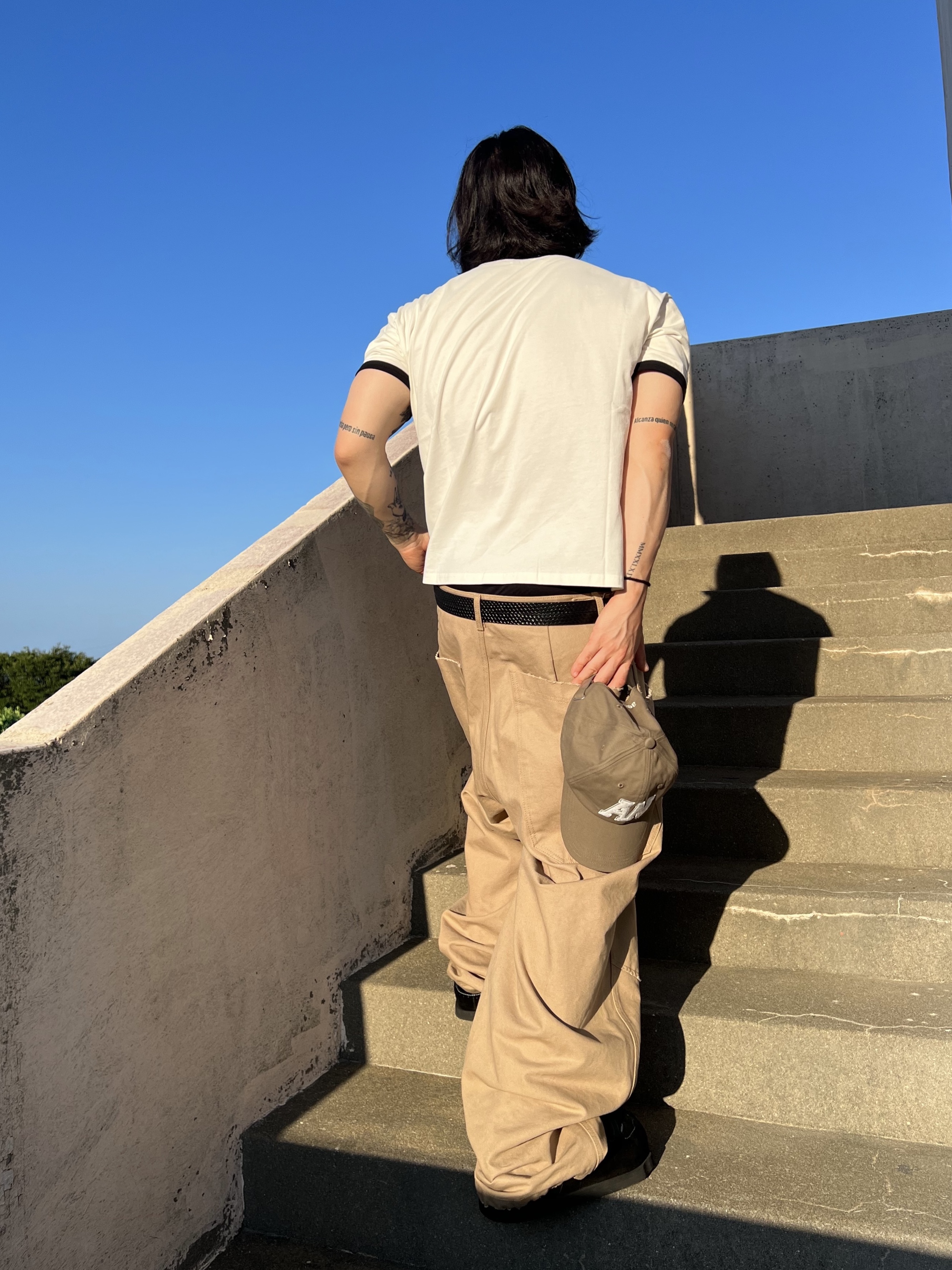Epr. Layer Double Strap Belt, MJD Canvas 3D Knee Pants Beige 착용 스타일 - 8