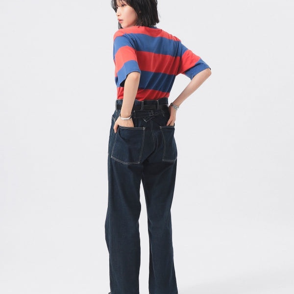 (W) Beams Boy x Buzz Rickson's US Army Denim Indigo 착용 스타일 - 3