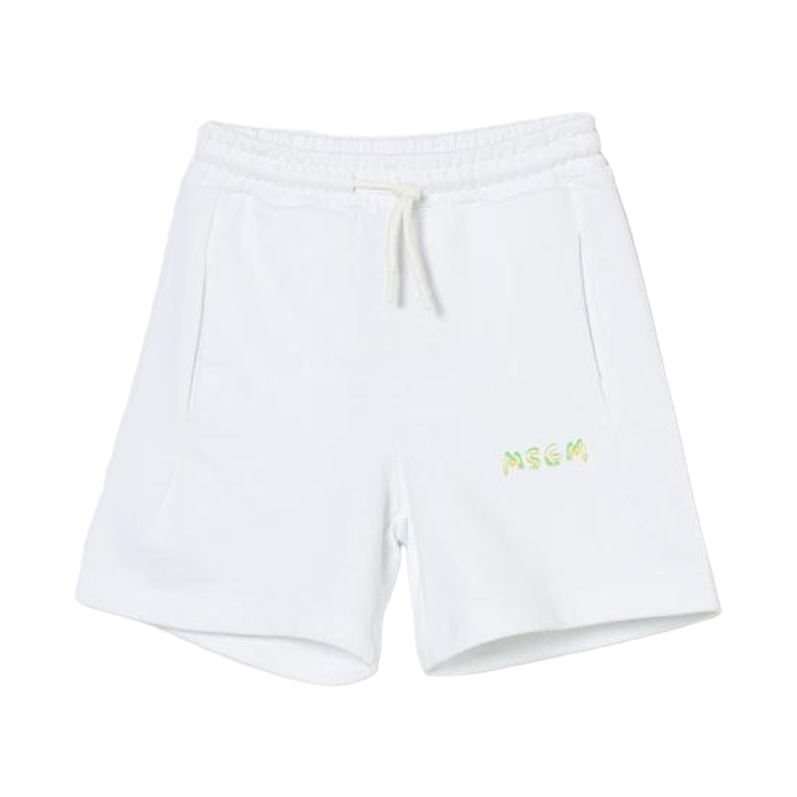(키즈) 엠에스지엠 네온 로고 버뮤다 쇼츠 화이트((Kids) MSGM Neon Logo Bermuda Shorts White) - 1