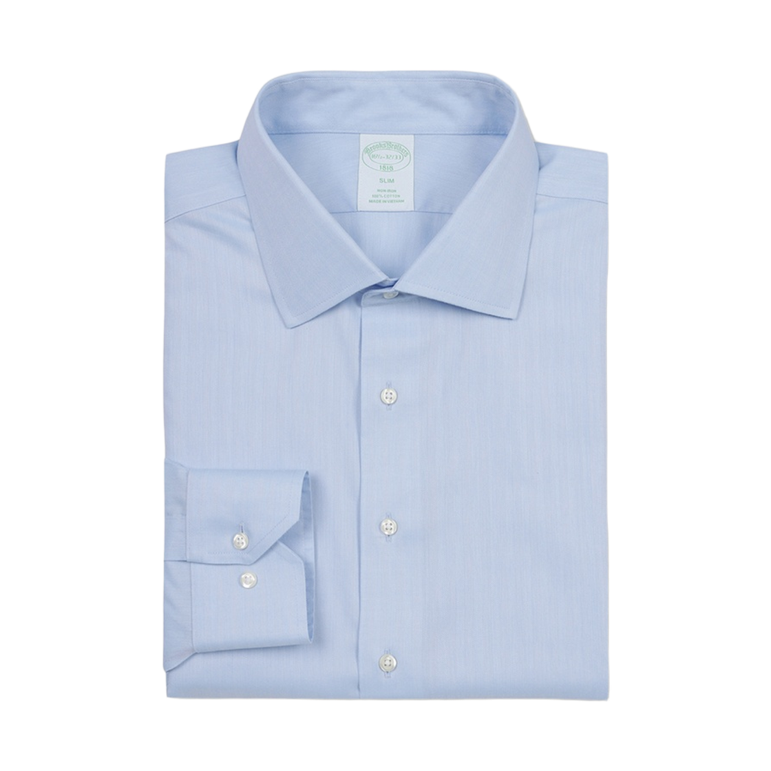 브룩스브라더스 논아이론 잉글리시 스프레드 헤링본 드레스셔츠 블루(BrooksBrothers Non-Iron English Spread Herringbone Dress Shirt Blue) - 2