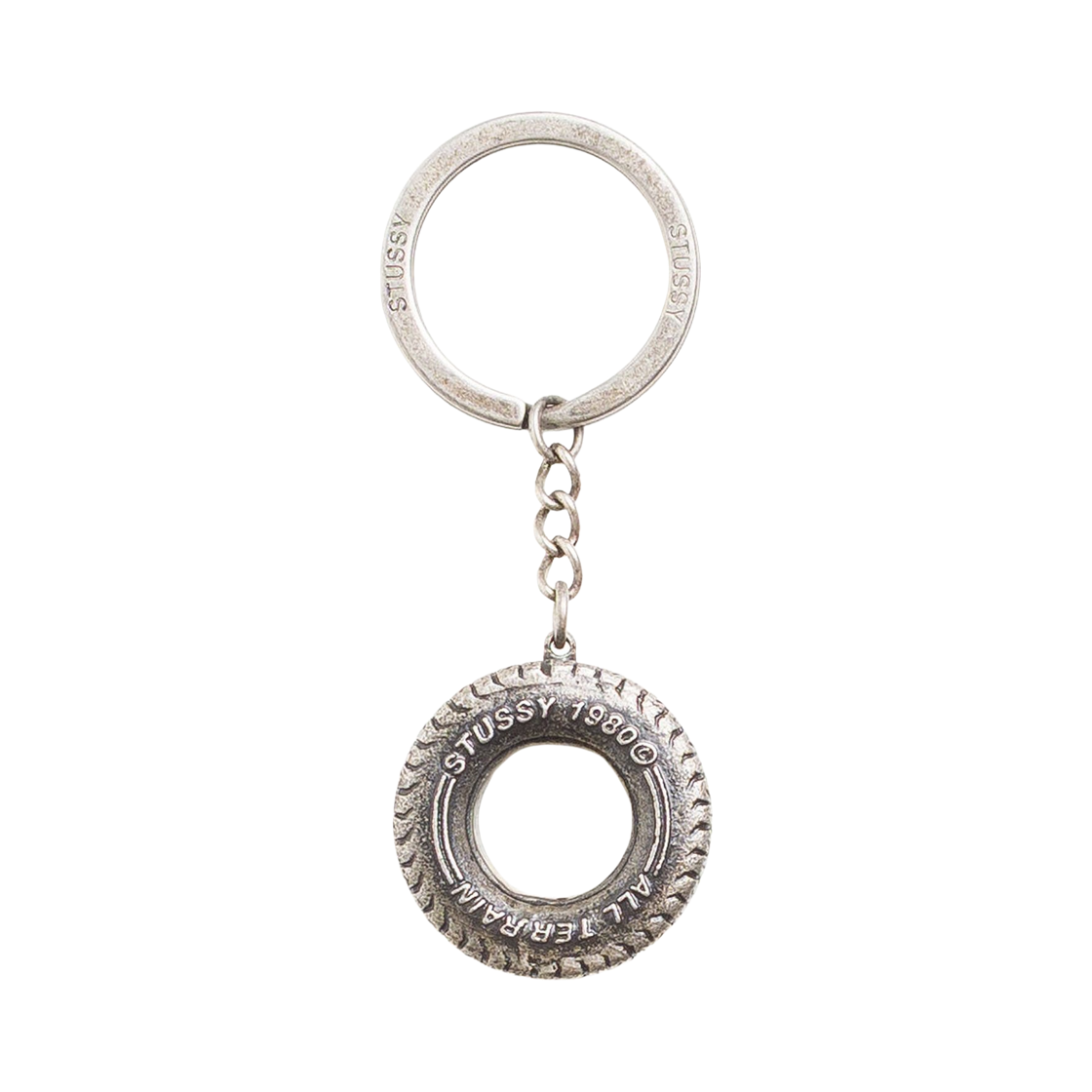 139012 Stussy Tire Keychain Silver