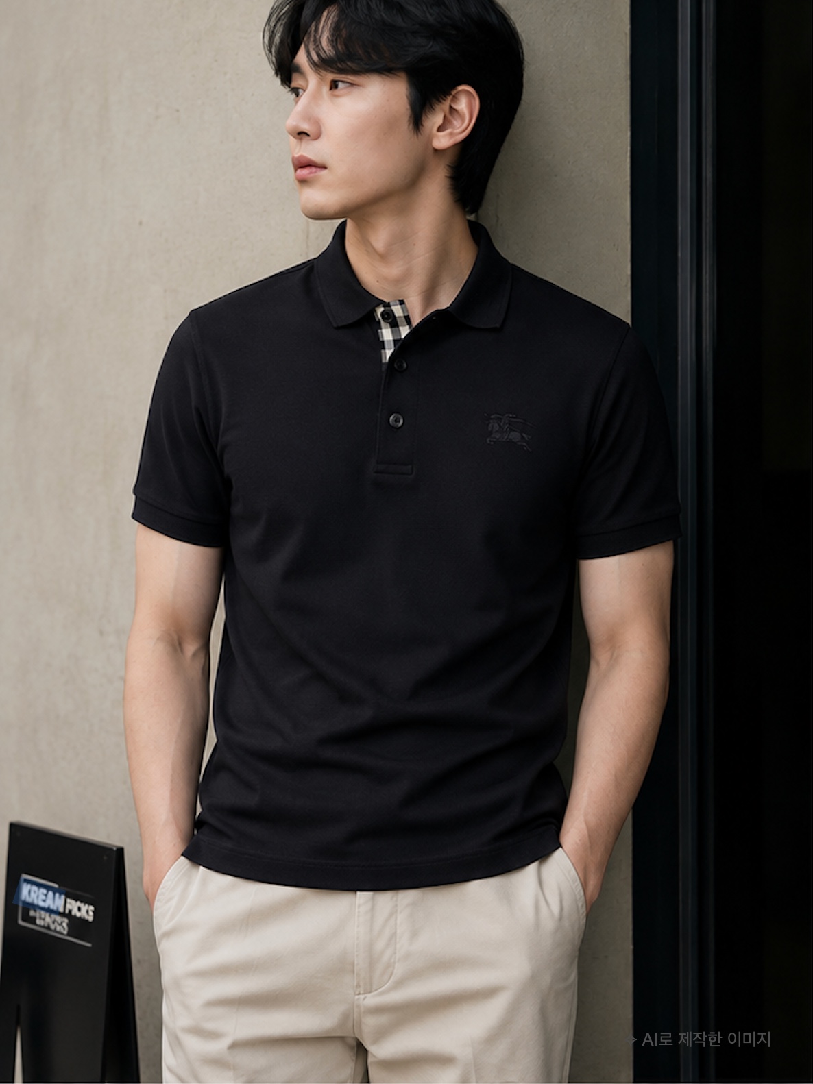 [25% 쿠폰] Burberry Cotton Polo Shirt Black, Burberry Cotton Polo Shirt Black 착용 스타일