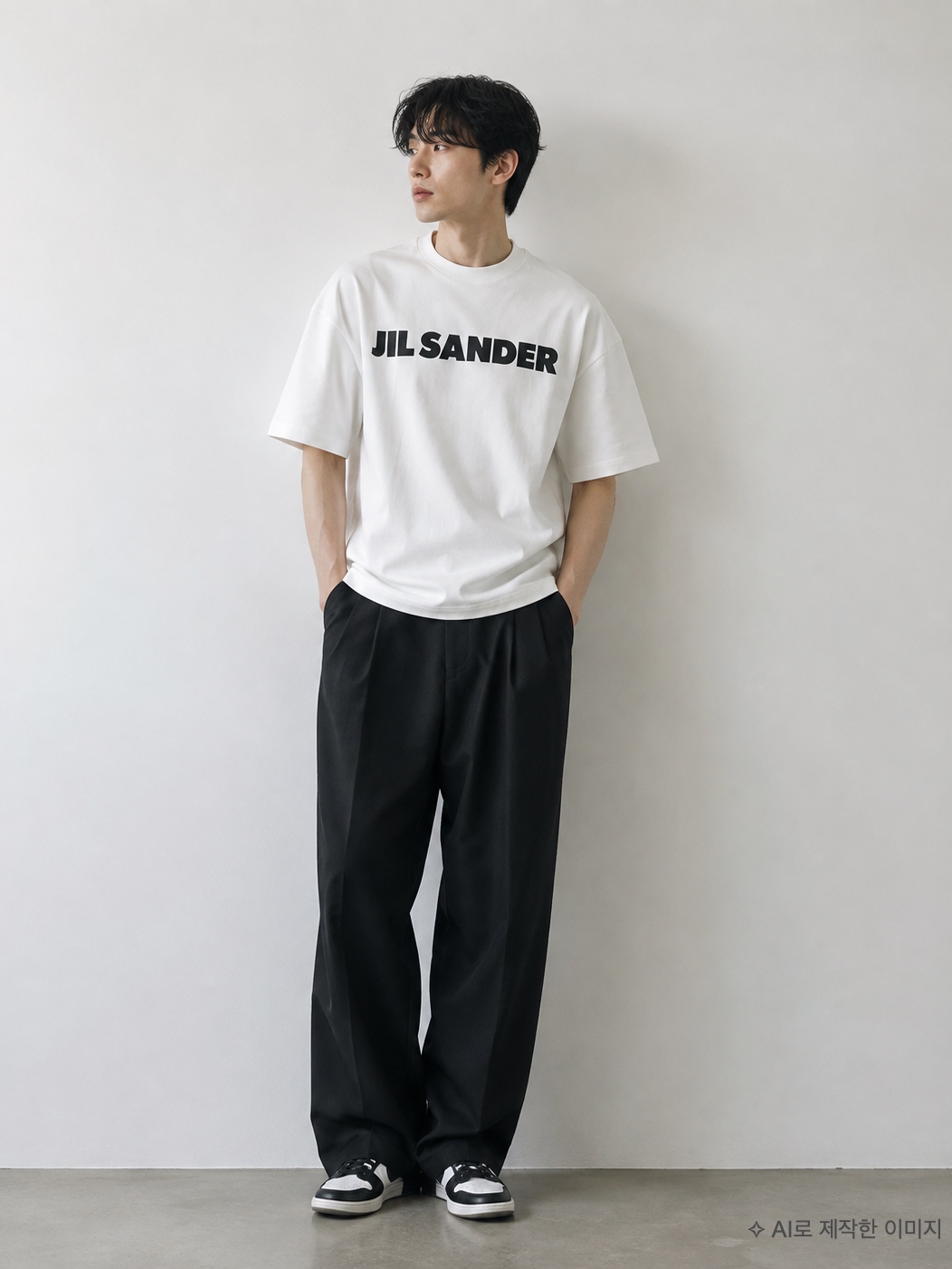 [25% 쿠폰] Jil Sander Logo T-Shirt Natural - 22FW, Jil Sander Logo T-Shirt Natural 착용 스타일