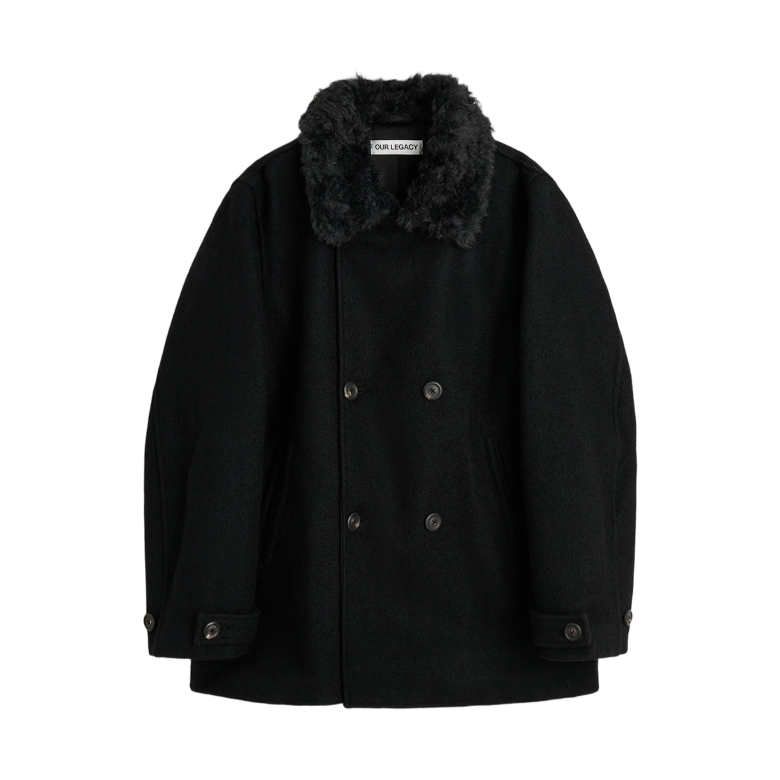 M4261WBS Our Legacy Wage Peacoat Black Stamped Wool