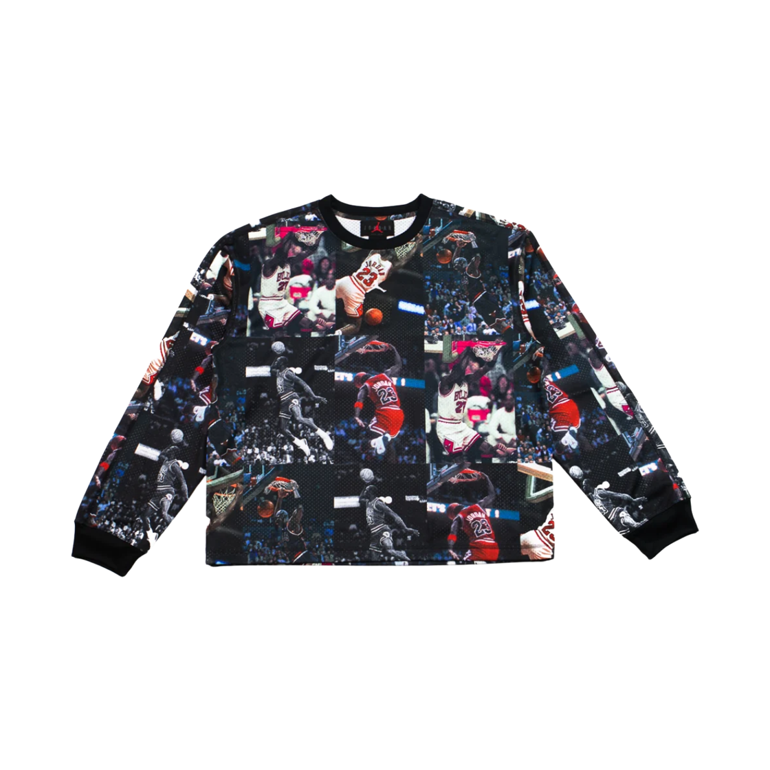 IF1831-010 Jordan Flight Printed Long Sleeve Jersey Black White (IF1831-010)