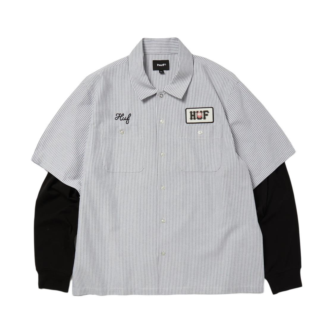 허프 x 스핏파이어 유니온 워크 셔츠 블랙 화이트(HUF x Spitfire Union Work Shirt Black White)